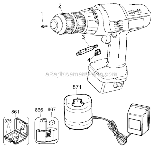 Black and Decker PS3525K (Type 1) 12V Jade Cordless Drill Page A Diagram