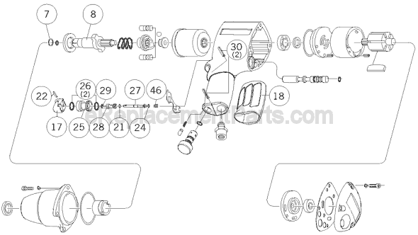 Porter Cable PT382 3/8IN Air Impact Wrench Page A Diagram