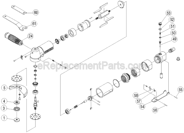 Porter Cable PTX4 Air Angle Grinder Page A Diagram
