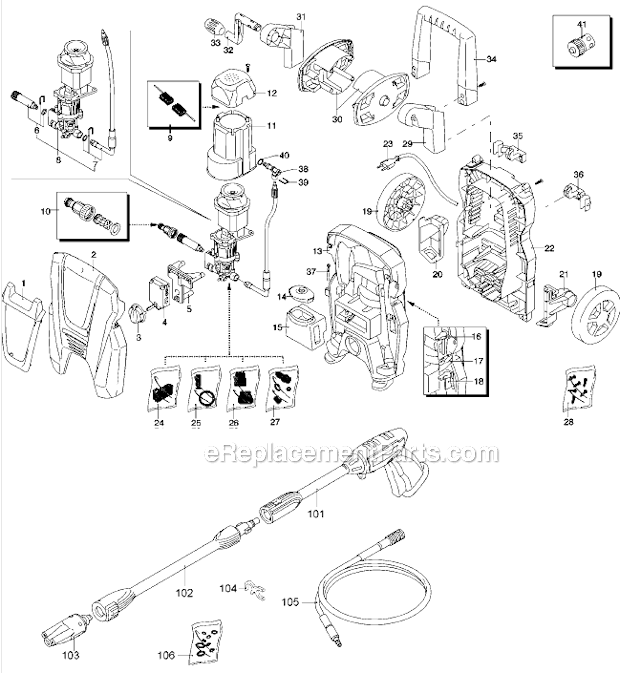 Black and Decker PW19-B2 (Type 1) 1700W Electric Pressure Washer Page A Diagram