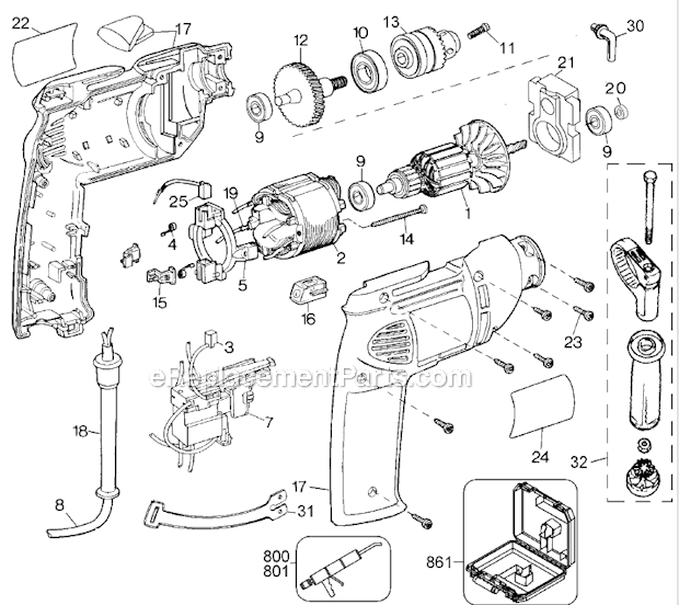 Black and Decker Q250K (Type 1) 1/2 Vsr Drill Kit Page A Diagram