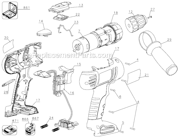 Black and Decker QP180K-2 (Type 1) 18V Hammer Drill Page A Diagram