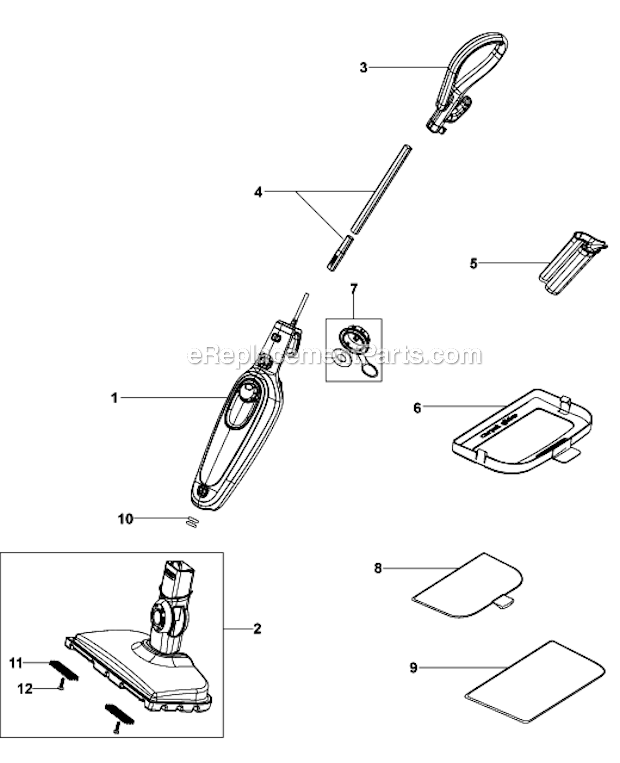Black and Decker SM1620-CA (Type 1) Steam Mop With Smart Select Page A Diagram