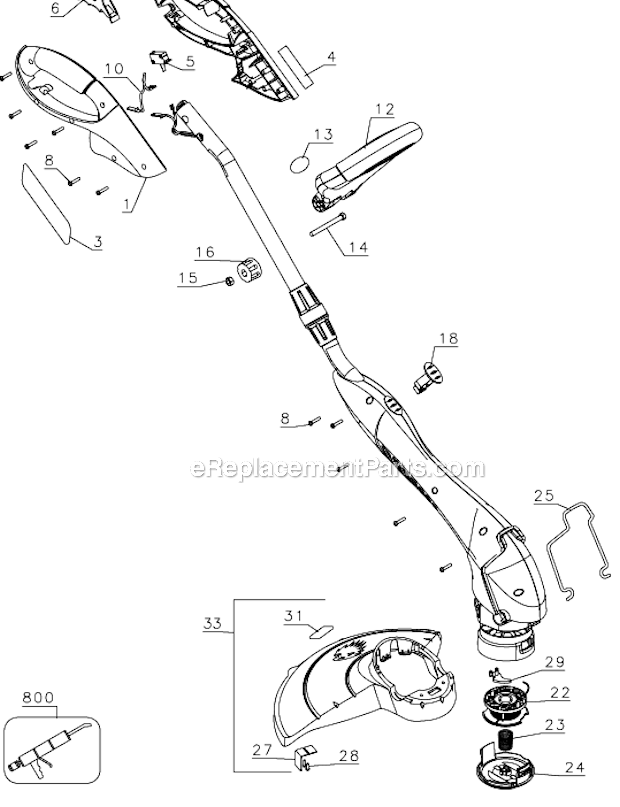 Black and Decker ST8000 (Type 1) 12 String Trimmer Page A Diagram