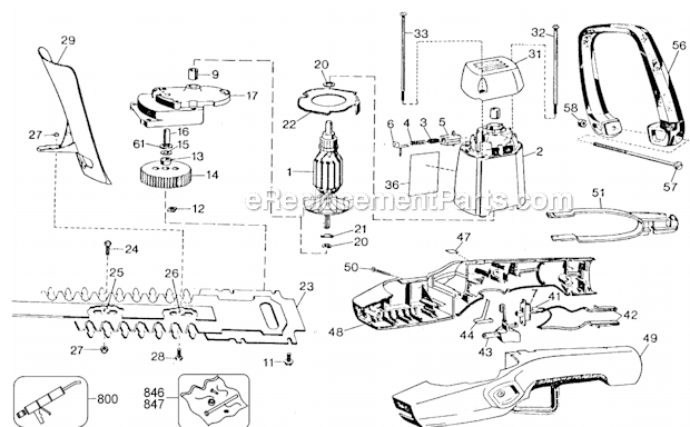 Black and Decker TR250-BDK (Type 1) 16In. Hedge Trimmer Page A Diagram