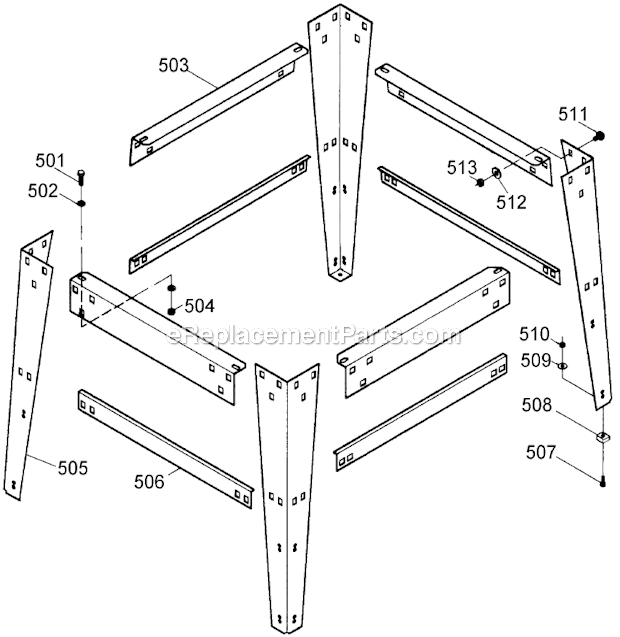 Black and Decker TS7510 (Type 1) Tablesaw Work Stand Page A Diagram