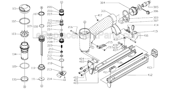 Porter Cable US585 Upholstery Stapler Page A Diagram