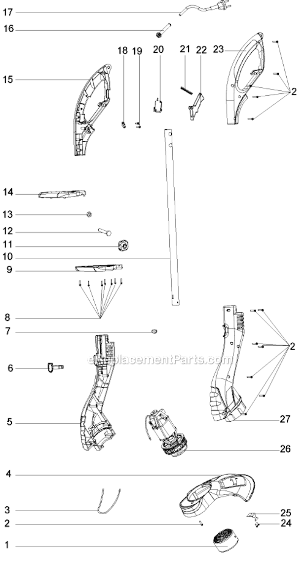 Black and Decker WS500-B2 (Type 1) 12 String Trimmer Page A Diagram