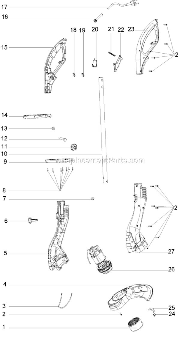Black and Decker WS500-B3 (Type 2) 12 String Trimmer Page A Diagram