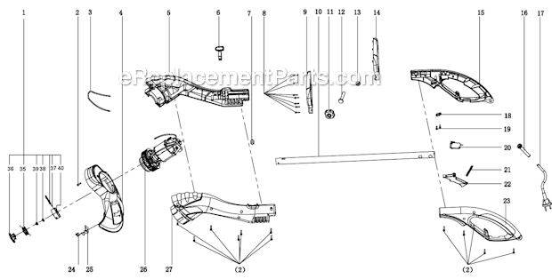 Black and Decker WS500-B3 (Type 3) 12 String Trimmer Page A Diagram