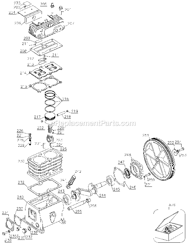 Black and Decker Z-OPA-0299 (Type 1) Pump And Flywheel Page A Diagram