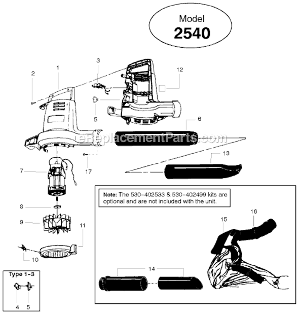 Weed Eater 2540 Gutter Attachment Kit Page A Diagram
