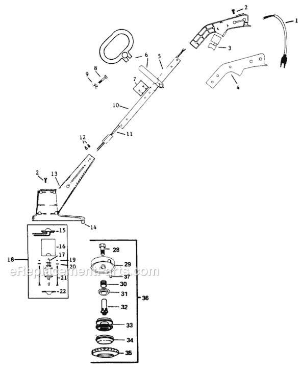 Weed Eater 829  Electric Trimmer Page A Diagram