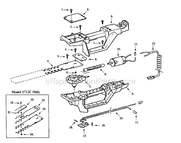 Paramount CHT1712C Cordless Hedgetrimmer Page A Diagram