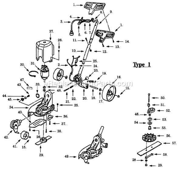 Weed Eater E150BT Type 1 Electric Edger Page A Diagram