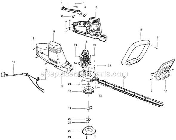 Weed Eater EHT-18D  Electric Hedgetrimmer Page A Diagram