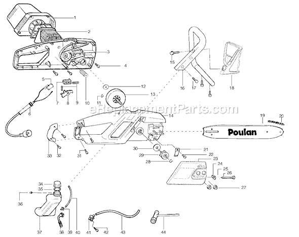 Poulan ES350 Electric Chainsaw Page A Diagram