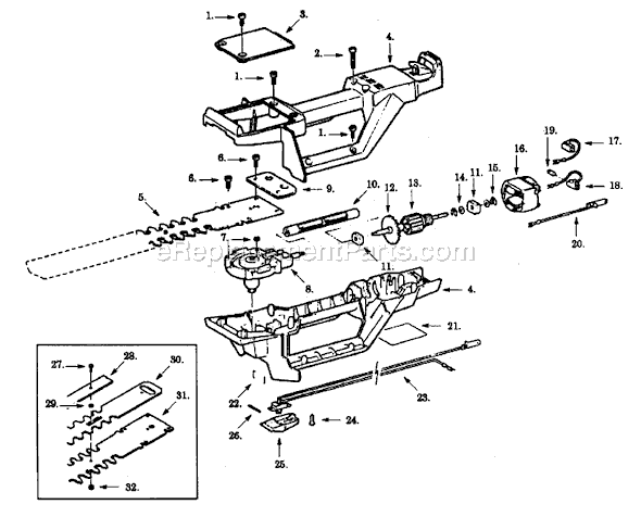 Paramount HT1400 Electric Hedgetrimmer Page A Diagram