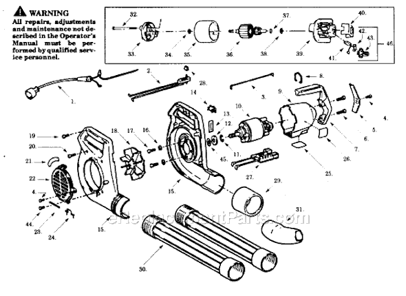 Paramount PB250-01 Electric Blower Page A Diagram
