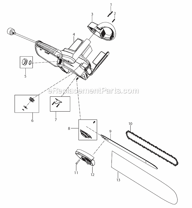 Poulan PLN3516F Pro Electric Chainsaw Page A Diagram