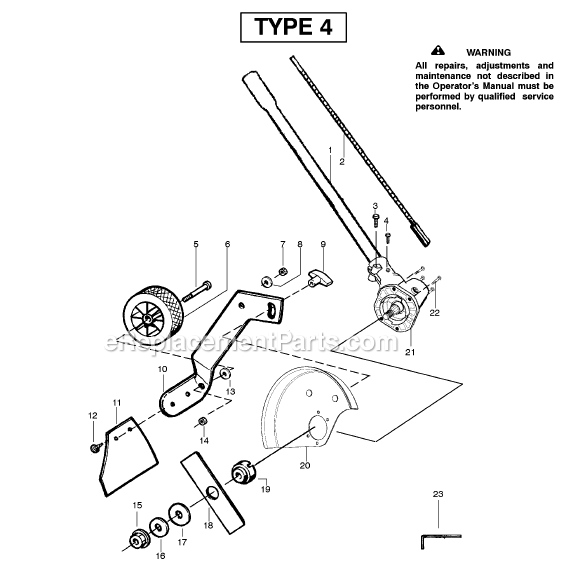 Poulan PPB1000E Type 4 Gas Edger Attachment Page A Diagram