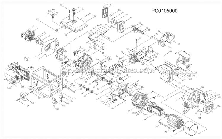 Powermate PC0105000 Generator Section1 Diagram