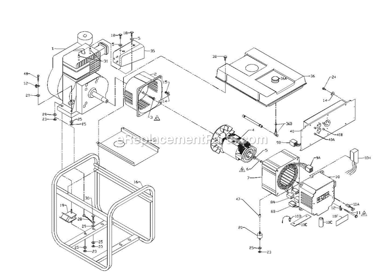 Powermate PC052530202 Generator Section1 Diagram