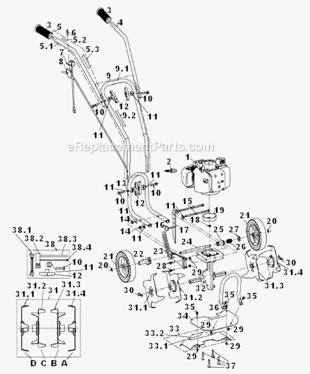 Details about   Carburetor & Gasket for Gas 2 Cycle 43cc Powermate PCV43 Tiller Motor Parts Carb 