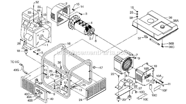 Powermate PL0477023 Gen Vantage 7kw Ic La Generator Section1 Diagram
