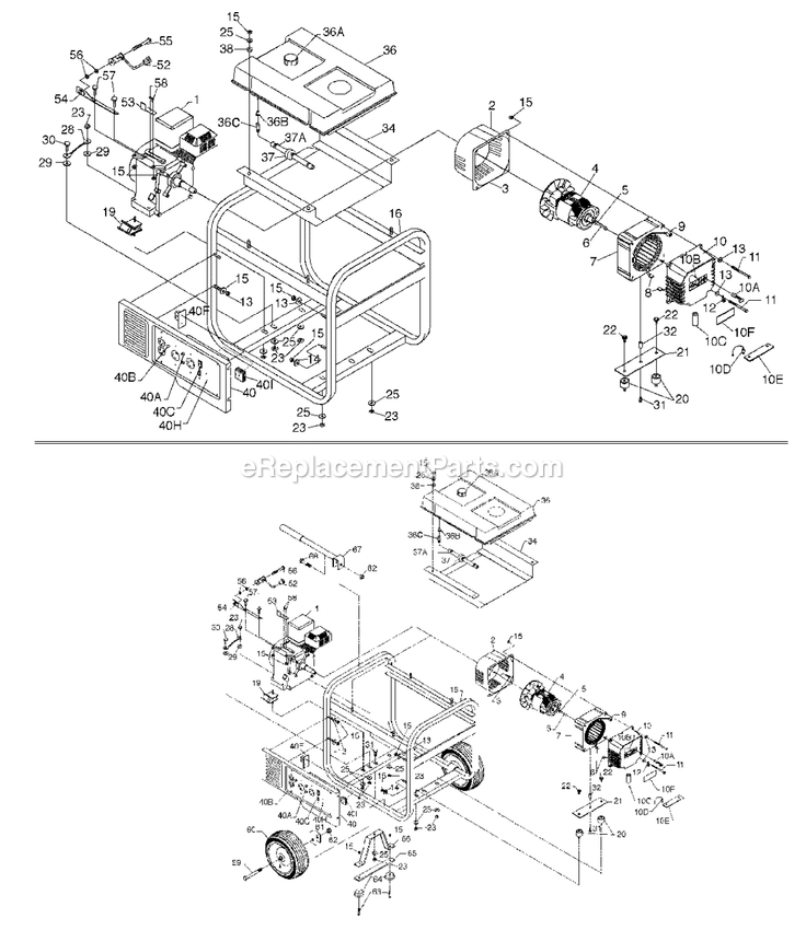 Powermate PL0563503 Generator Section1 Diagram