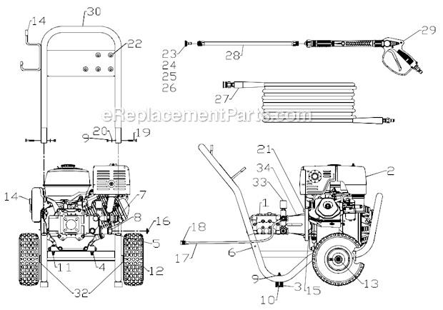 Powermate PW0923500 Pressure Washer Page A Diagram