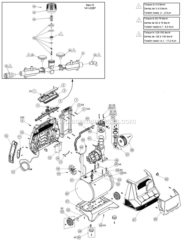 Powermate VPK0880803 Direct Drive Portable Air Compressor Section1 Diagram