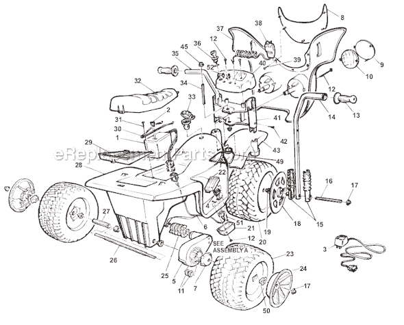 Power Wheels 74510-84800 Mickey Mobile Page A Diagram