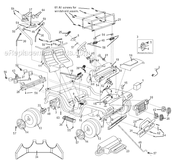 Power Wheels 75598-9993 Jeep Wrangler-Limited Edition Page A Diagram