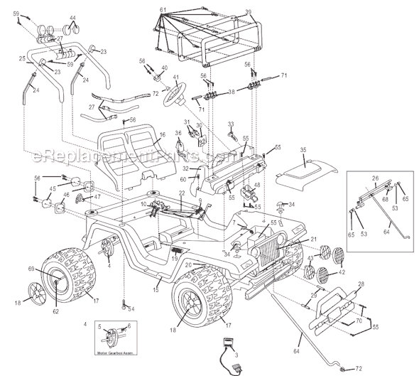 Power Wheels 75840-9993 Jeep Wrangler Page A Diagram