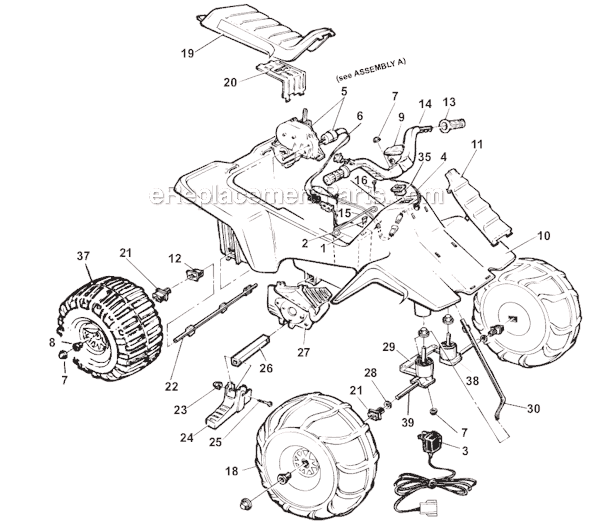 Power Wheels 76091-83650 (1987) Sweet Pea Page A Diagram