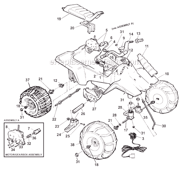 Power Wheels 76092-83655 (1991) Sweet Pea Page A Diagram