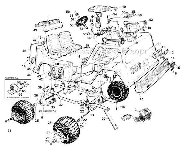Power Wheels 76190-85500 Fire Truck Page A Diagram