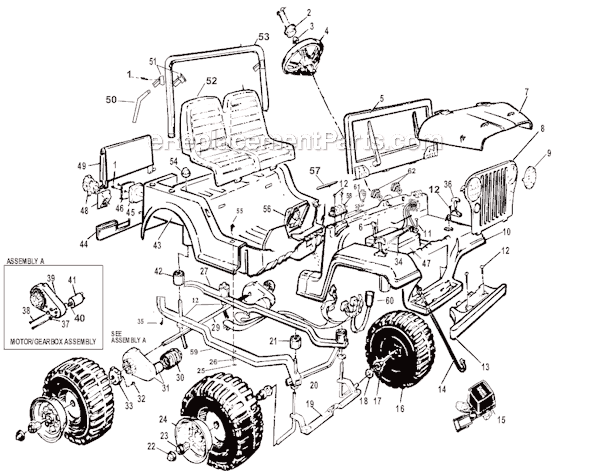 Power Wheels 76206-86200 Jeep Page A Diagram