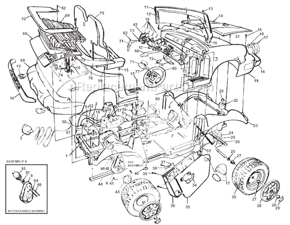 Power Wheels 76822-87100A Porsche 911 Turbo Page A Diagram
