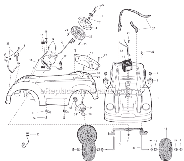 Power Wheels 76970-9993 My First Roadster Page A Diagram