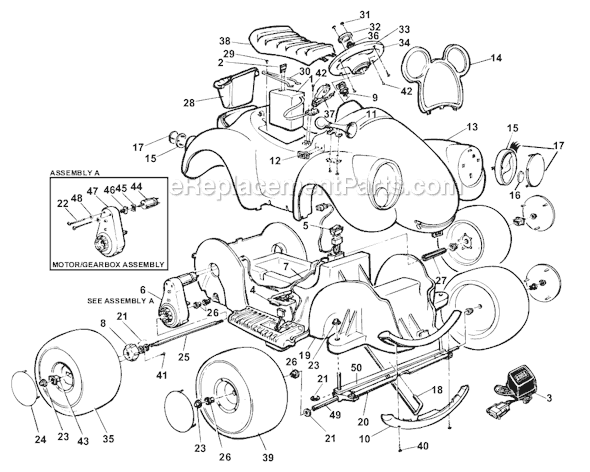 Power Wheels 78620-9993 Minnie Roadster Page A Diagram