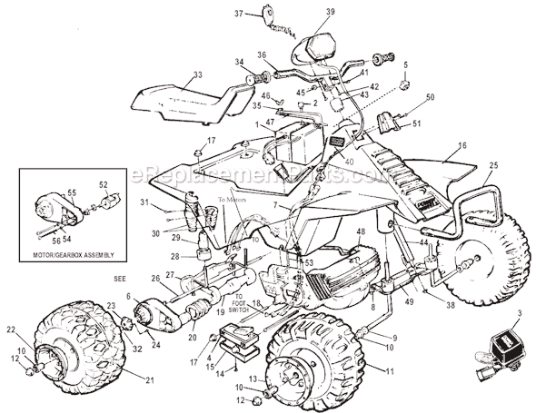 Power Wheels 78630-9993 Suzuki Quad Sport Page A Diagram