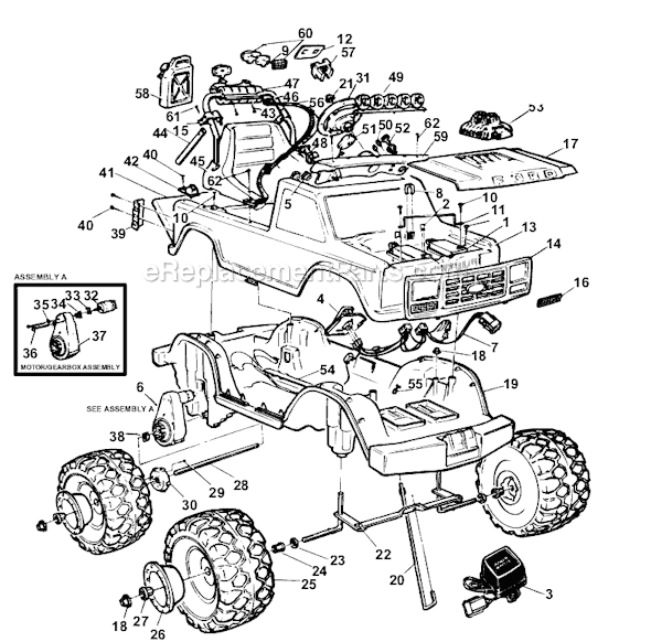 Power Wheels 78640-86470 Monster Bigfoot Page A Diagram