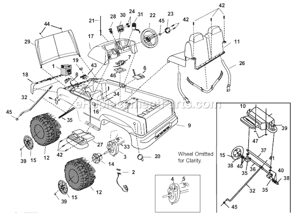 Power Wheels B1476-9997 (After 03-24-2003) Chevy Silverado Truck Page A Diagram