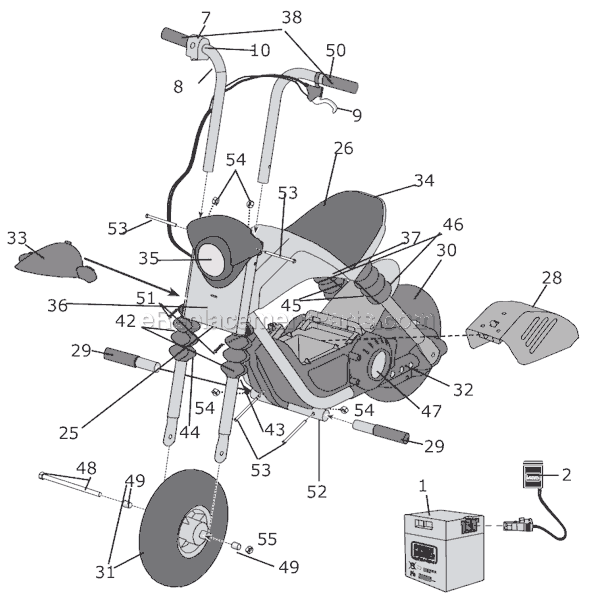 Power Wheels B2222 Minibike Page A Diagram