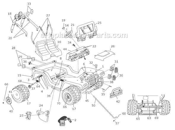 Power Wheels H4805 Jeep Wrangler Page A Diagram