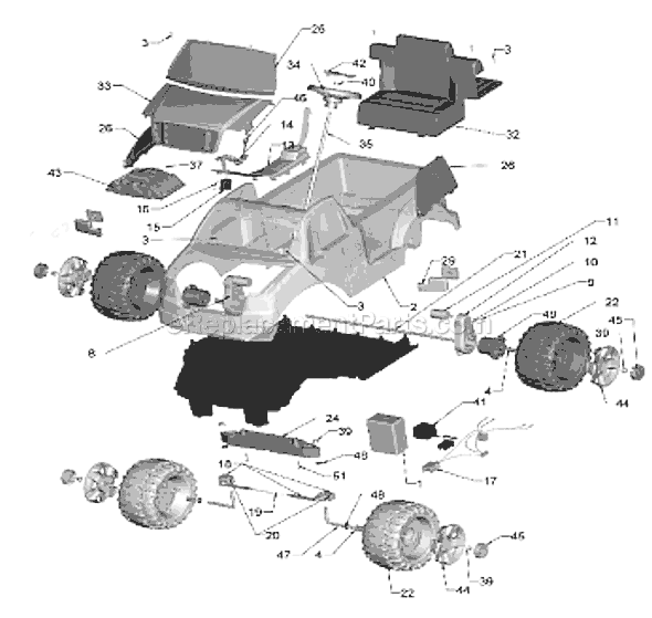 Power Wheels P5064 Lil Ford F-150 Page A Diagram