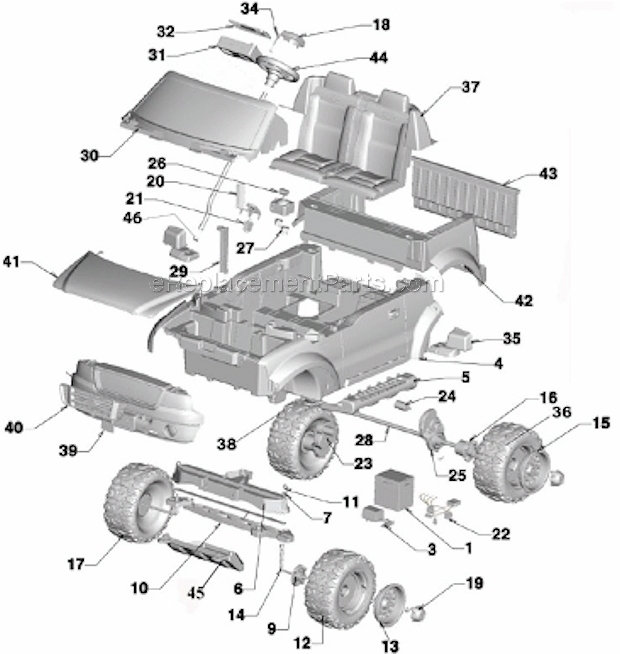 Power Wheels W1070 Ford F-150 Page A Diagram