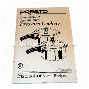 Presto 6 Qt. Stainless Steel Pressure Cooker Mod. 0124001 / Made In USA